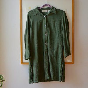 Ozma Vintage Spring Green 100% Silk Noil Tunic by Studio Works Womens Size M
